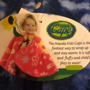 Aranda Kids  Unisex Blanket Cape Blue white NWT